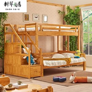 清仓柏木双层床踏梯床儿童床