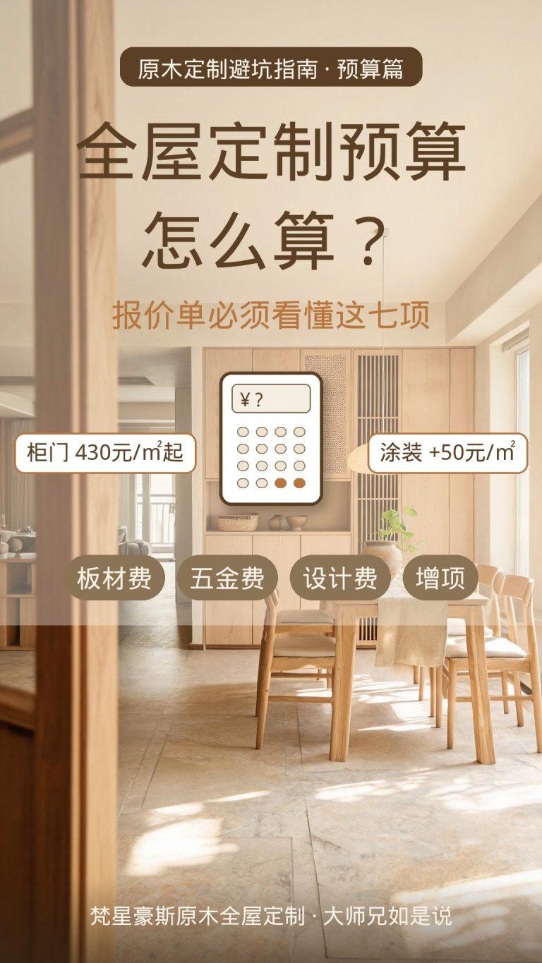 原木全屋定制预算怎么算？报价单必须看懂这七项