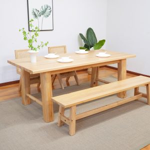 全实木柏木餐桌原生态北欧日式现代长条茶桌原木直拼大板桌工作台