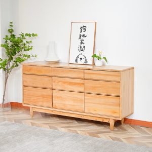 日式纯柏木实木斗柜客厅北欧九斗卧室储物抽屉收纳柜玄关餐边柜