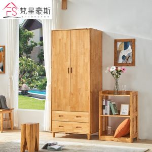 日式衣柜全实木柏木次卧室家具北欧小户型23门儿童衣橱简约小柜子